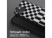 Selencia Siliconen design hoesje met afneembaar koord iPhone 15 - Irregular Check Black