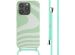 iMoshion Siliconen design hoesje met koord iPhone 15 Pro - Retro Green