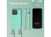 Selencia Siliconen hoesje met afneembaar koord iPhone 15 Pro - Turquoise