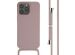 iMoshion Siliconen hoesje met koord iPhone 15 Pro Max - Sand Pink