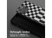 Selencia Siliconen design hoesje met afneembaar koord iPhone 15 Pro Max - Irregular Check Black
