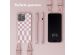 Selencia Siliconen design hoesje met afneembaar koord iPhone 15 Pro Max - Irregular Check Sand Pink