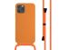 iMoshion Siliconen hoesje met koord iPhone 12 (Pro) - Oranje