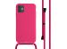 iMoshion Siliconen hoesje met koord iPhone 11 - Fluor Roze
