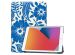 iMoshion Trifold Design Bookcase iPad 7 (2019) / iPad 8 (2020) / iPad 9 (2021) 10.2 inch - Flower Tile