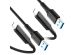 Spigen PowerArc gevlochten USB kabel - USB-A naar USB-C - 1 meter - Zwart - Duopack