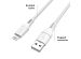 iMoshion Lightning naar USB kabel iPhone 13 - MFi certificering - Gevlochten textiel - 3 meter - Wit