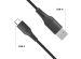 iMoshion USB-C naar USB kabel Huawei P30 Lite - Gevlochten textiel - 3 meter - Zwart