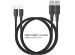 iMoshion 2 pack USB-C naar USB kabel OnePlus Nord 2 - Gevlochten textiel - 1,5 meter - Zwart