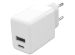Accezz Wall Charger iPhone SE (2020) - Oplader - USB-C en USB aansluiting - Power Delivery - 20 Watt - Wit