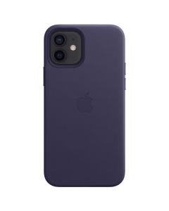 Apple Leather Backcover MagSafe iPhone 12 (Pro) - Deep Violet