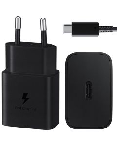 Samsung Originele Power Adapter met USB-C kabel - Oplader - USB-C aansluiting - Fast Charge - 15 Watt - 1 meter - Zwart