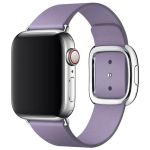 Apple Leather Band Modern Buckle Apple Watch Series 1-9 / SE - 38/40/41 mm - Maat S - Lila