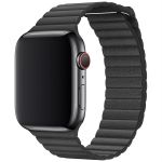 Apple Leather Loop L Apple Watch Series 1-9 / SE / Ultra (2) - 42/44/45/49 mm - Zwart