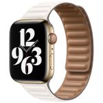 Apple Leather Link Apple Watch Series 1-9 / SE - 38/40/41 mm - Maat S/M - Chalk