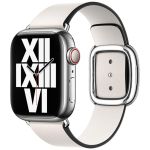 Apple Leather Band Modern Buckle Apple Watch Series 1-9 / SE - 38/40/41 mm - Maat S - Chalk