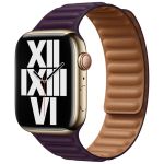 Apple Leather Link Apple Watch Series 1-9 / SE - 38/40/41mm - Maat M/L - Dark Cherry