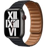 Apple Leather Link Apple Watch Series 1-9 / SE / Ultra (2) - 42/44/45/49 mm - Maat M / L - Midnight