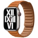 Apple Leather Link Apple Watch Series 1-9 / SE / Ultra (2) - 42/44/45/49 mm - Maat S/M - Golden Brown