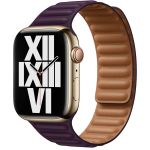 Apple Leather Link Apple Watch Series 1-9 / SE / Ultra (2) - 42/44/45/49 mm - Maat M/L - Dark Cherry