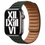 Apple Leather Link Apple Watch Series 1-9 / SE / Ultra (2) - 42/44/45/49 mm - Maat M/L - Sequoia Green