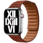 Apple Leather Link Apple Watch Series 1-9 / SE / Ultra (2) - 42/44/45/49 mm - Maat M/L - Umber