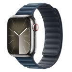 Apple Leather Link Apple Watch Series 1-9 / SE - 38/40/41 mm - Maat S/M - Pacific Blue