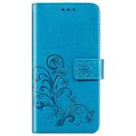 Klavertje Bloemen Booktype Xiaomi Mi 10 Lite - Turquoise