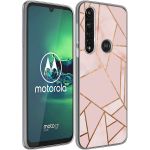 iMoshion Design hoesje Motorola Moto G8 Power - Grafisch Koper / Roze