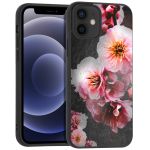 iMoshion Design hoesje iPhone 12 Mini - Bloem - Roze / Zwart