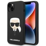 Karl Lagerfeld Karl's Head Liquid Silicone Backcover MagSafe iPhone 14 - Zwart