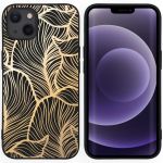 iMoshion Design hoesje iPhone 13 - Bladeren / Zwart