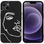 iMoshion Design hoesje iPhone 13 - Abstract Gezicht - Wit