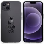 iMoshion Design hoesje iPhone 13 - Live Laugh Love - Zwart