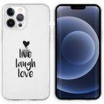 iMoshion Design hoesje iPhone 13 Pro - Live Laugh Love - Zwart