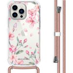 iMoshion Design hoesje met koord iPhone 14 Pro Max - Bloem - Roze