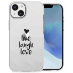 iMoshion Design hoesje iPhone 14 - Live Laugh Love - Zwart