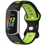 iMoshion Siliconen sport bandje Fitbit Charge 5 / Charge 6 - Zwart / Groen
