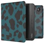 iMoshion Design Slim Hard Case Sleepcover met stand Kobo Libra H2O -Green Leopard