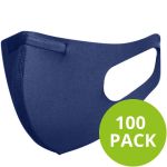 Blackspade 100 pack - Uniseks wasbaar mondkapje volwassenen - Herbruikbaar - Blauw