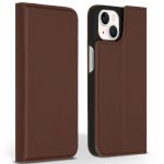Accezz Premium Leather Slim Bookcase iPhone 13 - Bruin