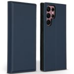 Accezz Premium Leather Slim Bookcase Samsung Galaxy S22 Ultra - Donkerblauw
