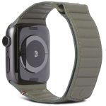 Decoded Magnet Strap echt lederen bandje Apple Watch Series 1-9 / SE / Ultra (2) - 42/44/45/49 mm - Olive