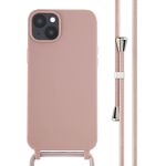 iMoshion Siliconen hoesje met koord iPhone 14 Plus - Sand Pink