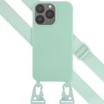Selencia Siliconen hoesje met afneembaar koord iPhone 13 Pro - Turquoise