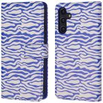 iMoshion Design Bookcase Samsung Galaxy A14 (5G/4G) - White Blue Stripes