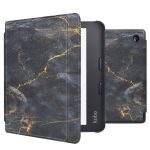 iMoshion Design Slim Hard Case Sleepcover met stand Kobo Libra 2 / Tolino Vision 6 - Black Marble