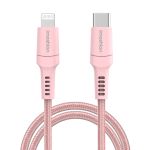 iMoshion Lightning naar USB-C kabel - Non-MFi - Gevlochten textiel - 2 meter - Roze