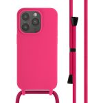 iMoshion Siliconen hoesje met koord iPhone 14 Pro - Fluor Roze