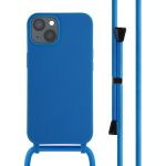 iMoshion Siliconen hoesje met koord iPhone 13 - Blauw